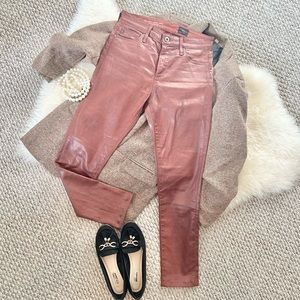 ✨AG Adriano Goldschmied Faux Leather Pants in Deep Copper Color Women’s Size 25✨